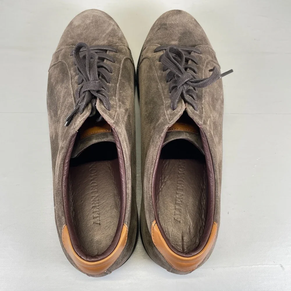 Allen Edmonds Courtside Shoes Mens Size 14 D Brown Suede Lace Up Casual Sneaker